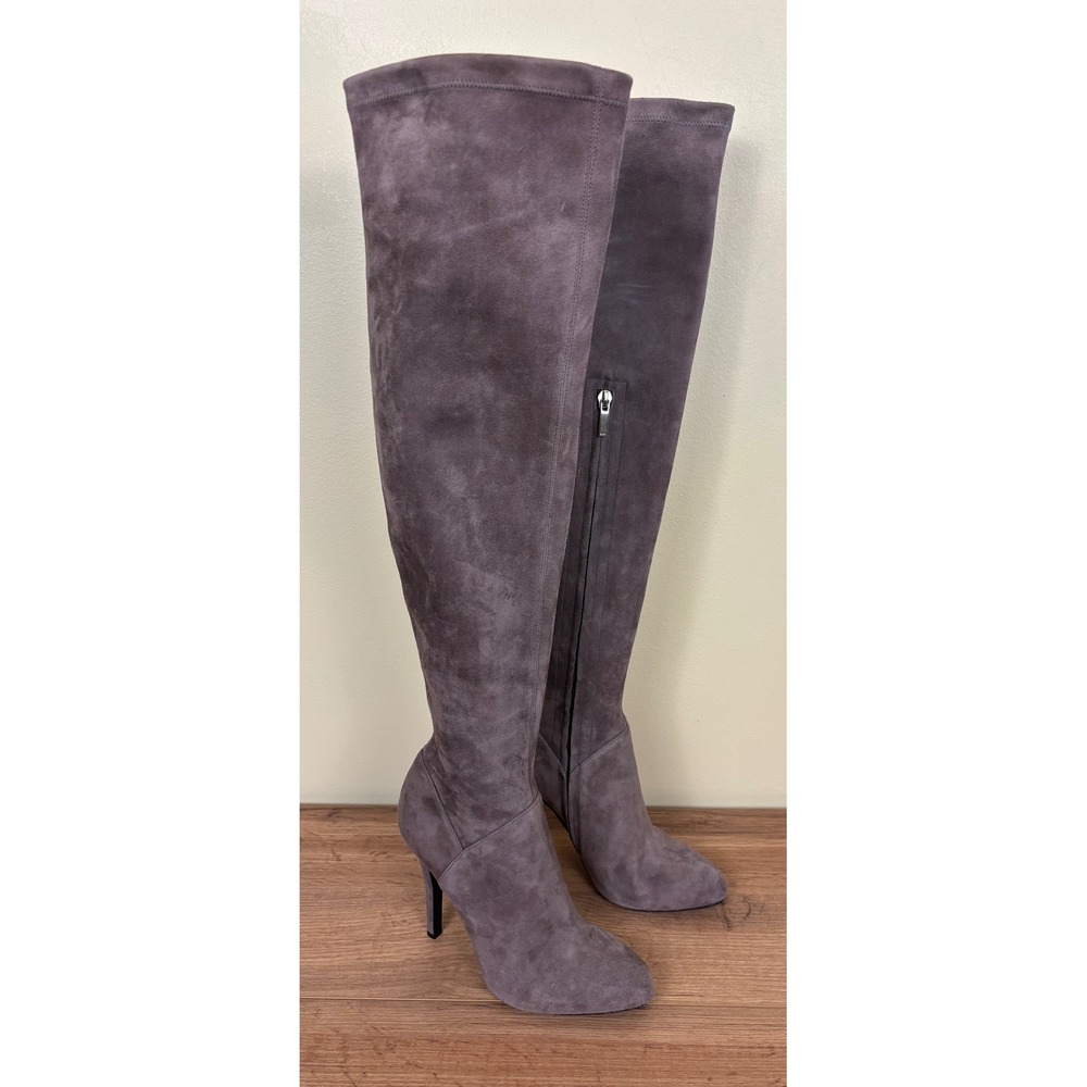KAREN MILLEN‎ Over-the-Knee Suede Boots Taupe Women Size 36 Stiletto Pointed Toe